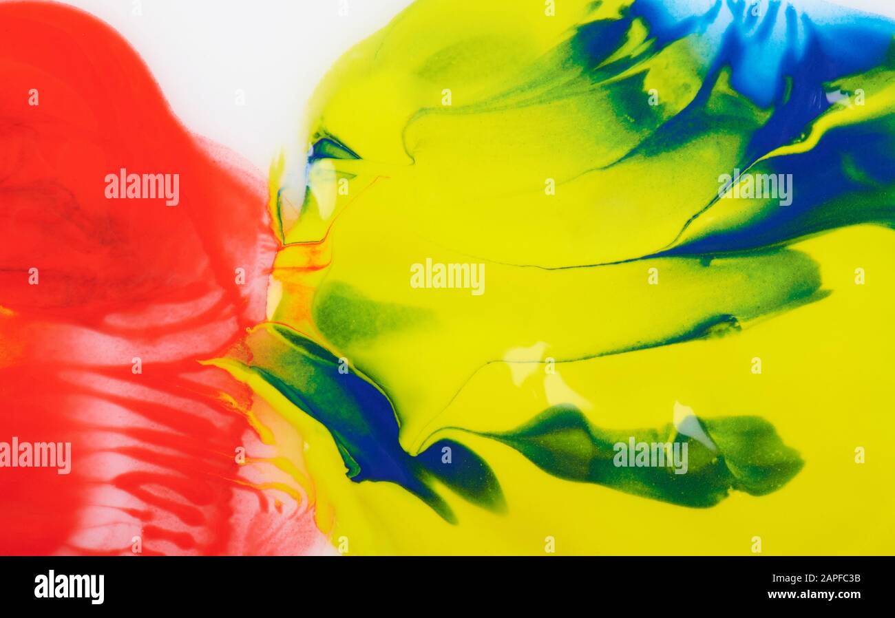 Abstract yellow and red paint background macro close up view Stock ...