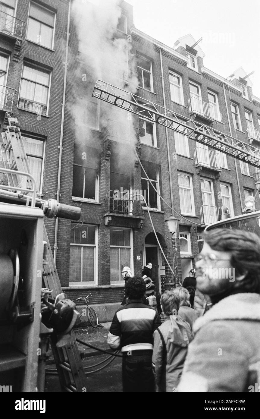 Fire in the Acehstraat in Amsterdam costs two people's lives Description: fires, cities Date: 7 april 1979 Location: Amsterdam, Noord-Holland Keywords: fires, cities Stock Photo