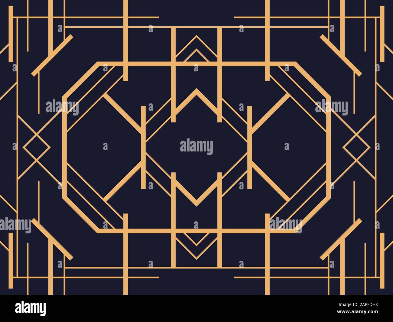 Art deco seamless pattern. Linear geometric art of the 20s in retro style. Vector illustration Stock Vector