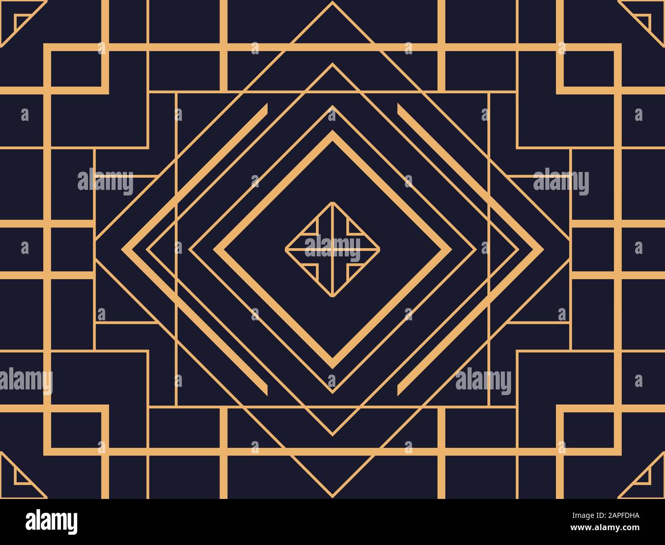 Art deco seamless pattern. Linear geometric art of the 20s in retro style. Vector illustration Stock Vector