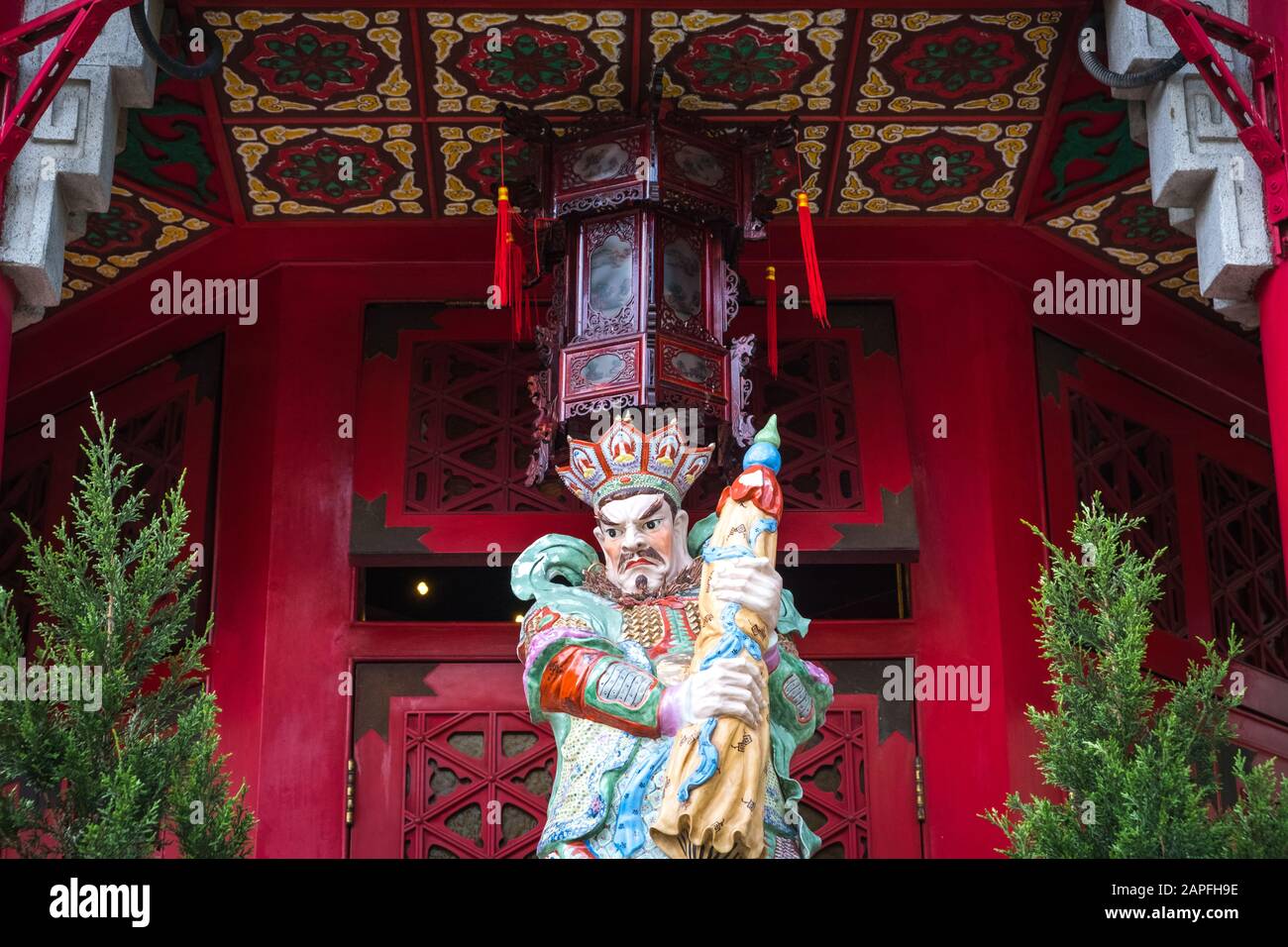 HongKong, China - November, 2019:  Classic, traditional, Chinese sculpture in Wong Tai Sin Temple, a historic landmark in Hong Kong Stock Photo
