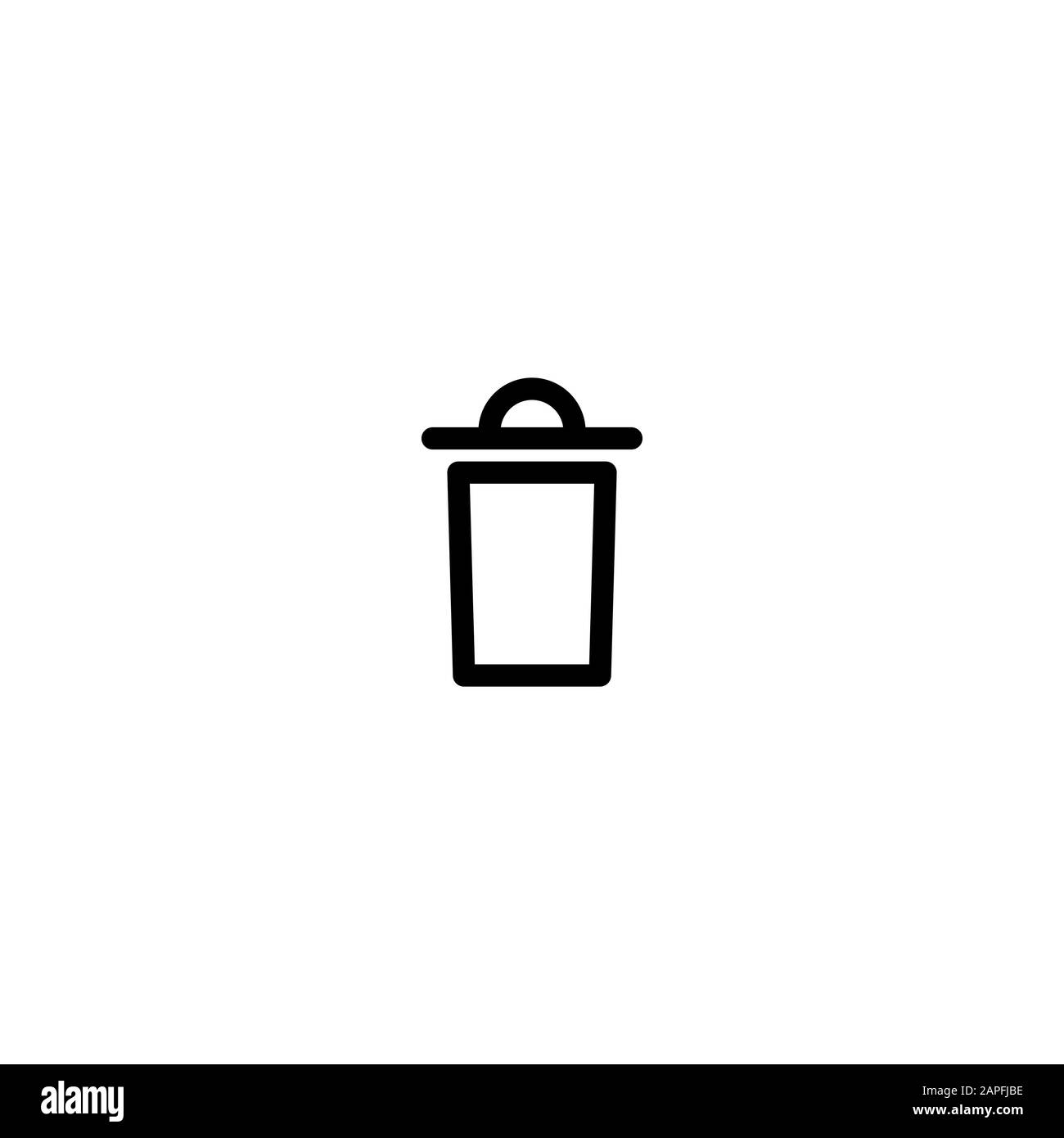 Garbage bin, trash can, wastebasket line icon. Clean, delete button