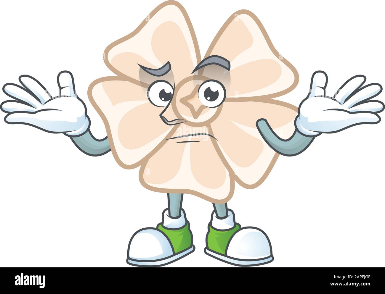 Super Funny Grinning chinese white flower mascot cartoon style Stock ...