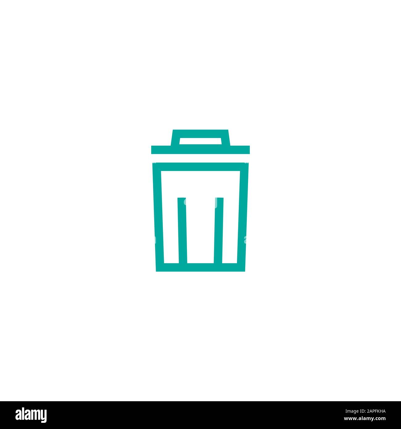 Garbage bin, trash can, wastebasket line icon. Clean, delete button