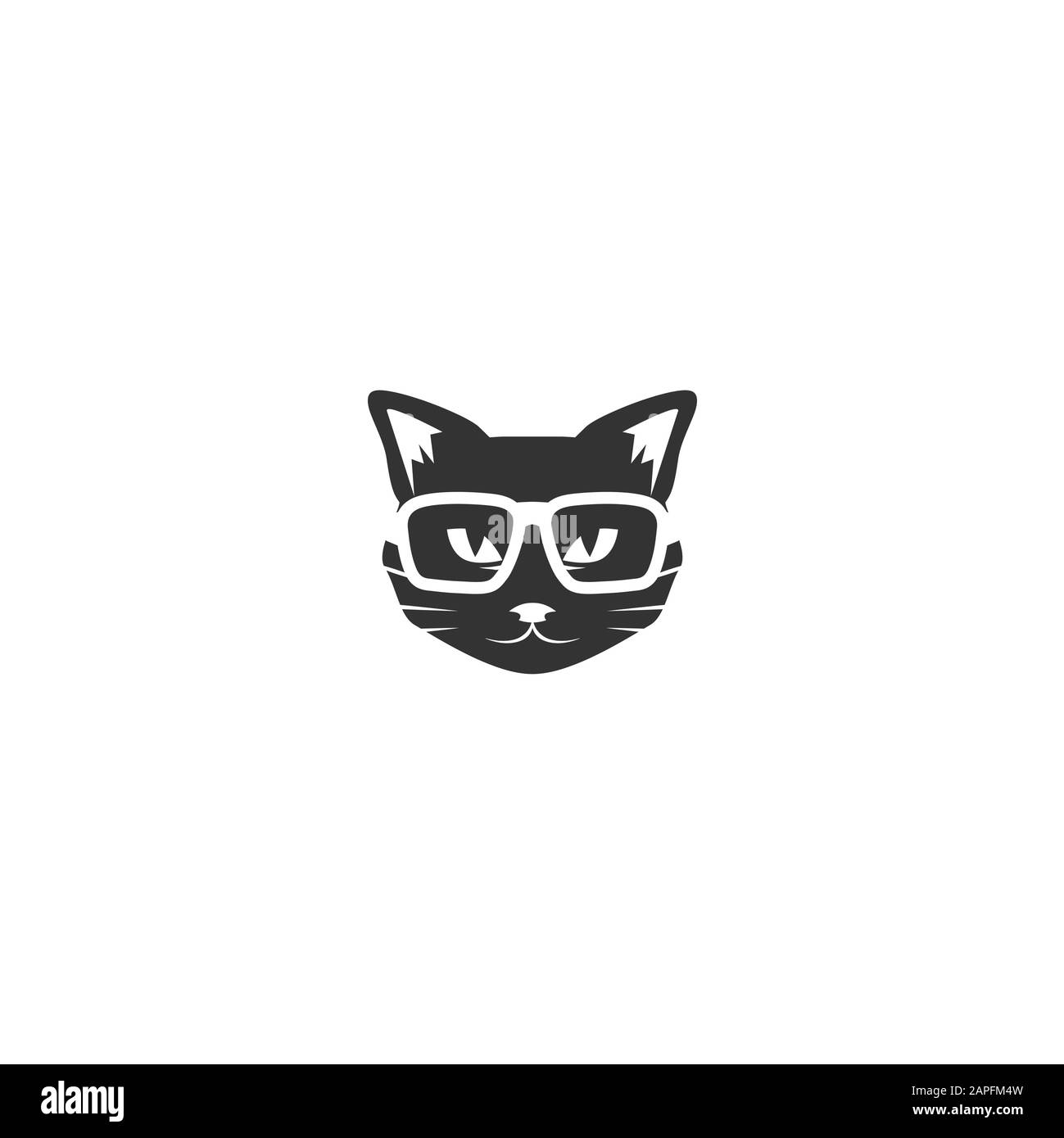 black cat face icon isolated on white. vector cat face. flat cat line  illustration Stock Vector Image & Art - Alamy