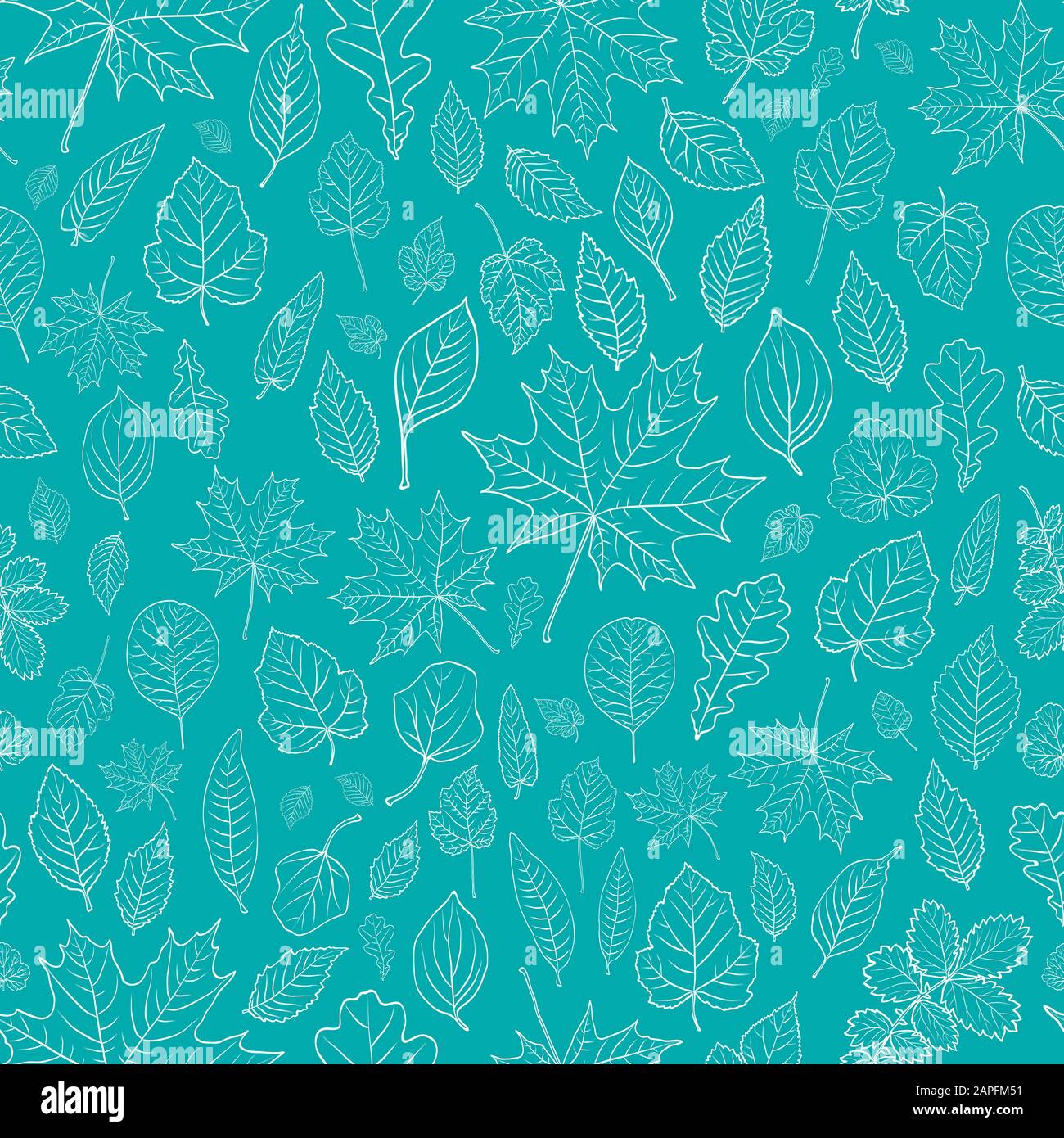 Leaves silhouette seamless pattern vector background Stock Vector