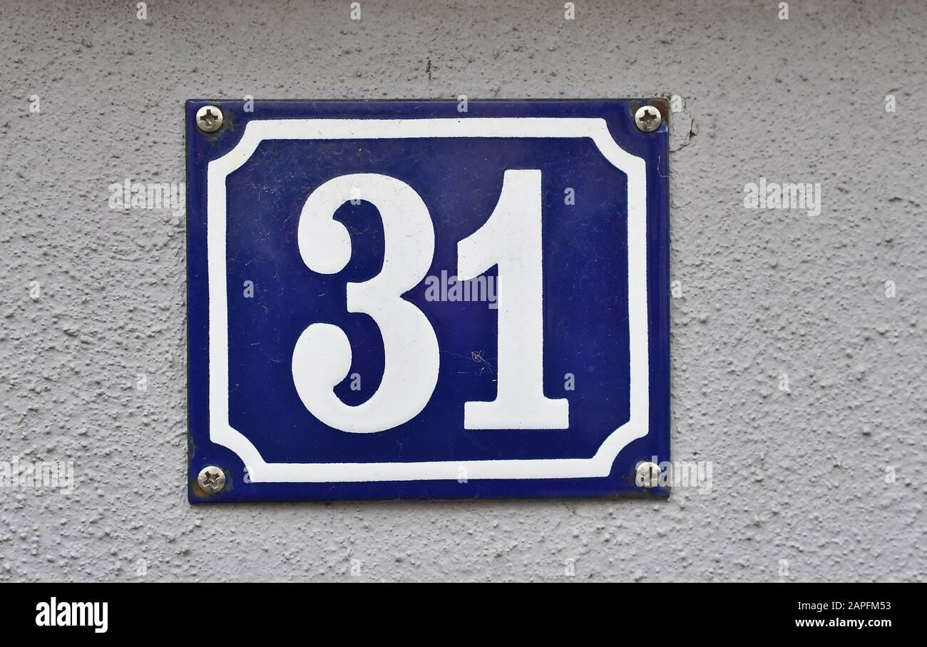 House Number 31 Sign High Resolution Stock Photography And Images Alamy