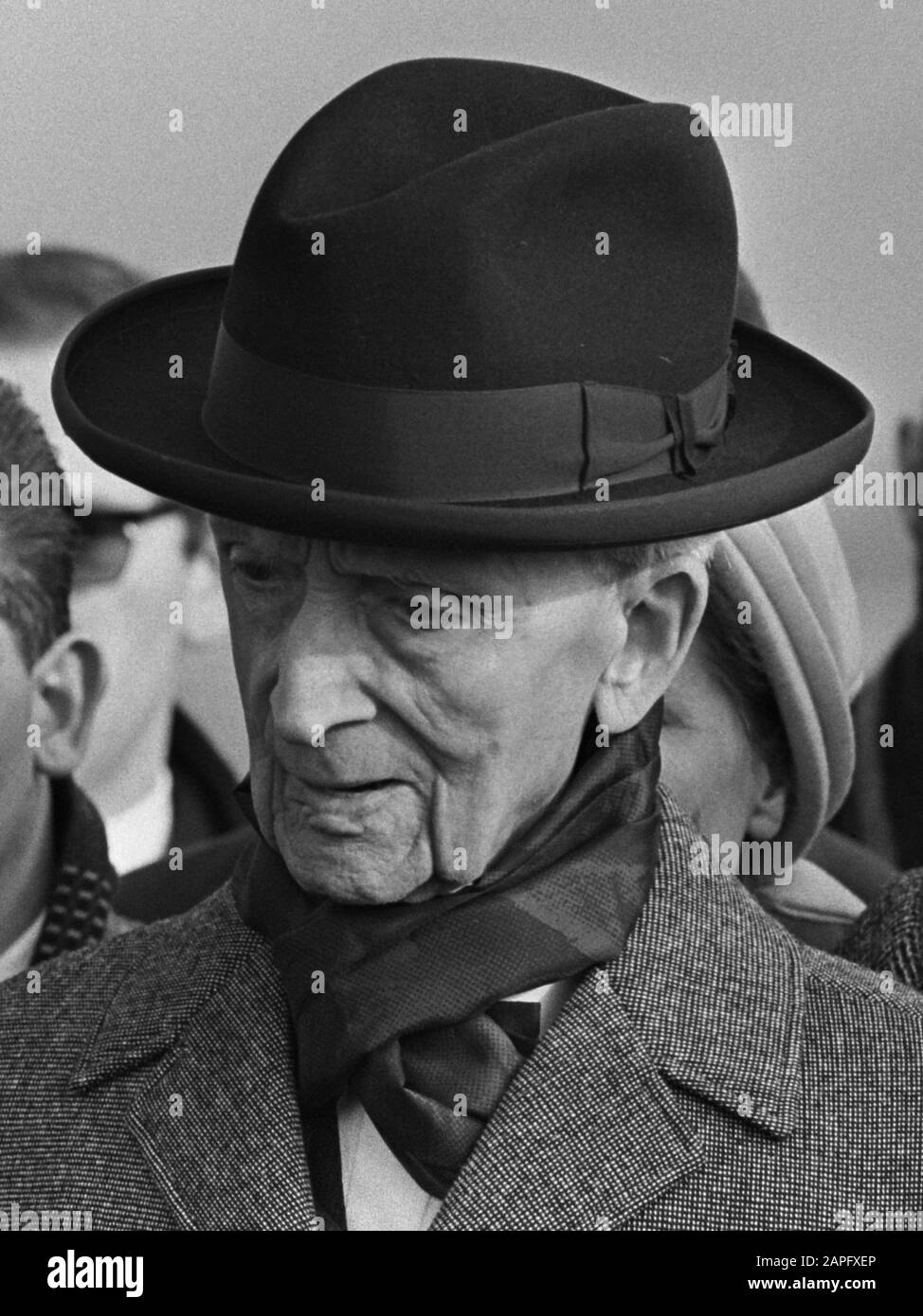 Camille Huysmans during the funeral of a mineworker (Belgium, 1966); Stock Photo
