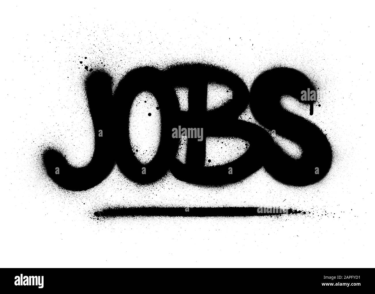 graffiti jobs word sprayed in black over white Stock Vector Image & Art