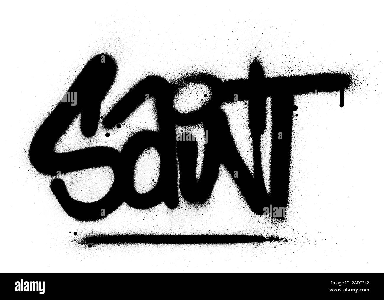graffiti saint word sprayed in black over white Stock Vector Image