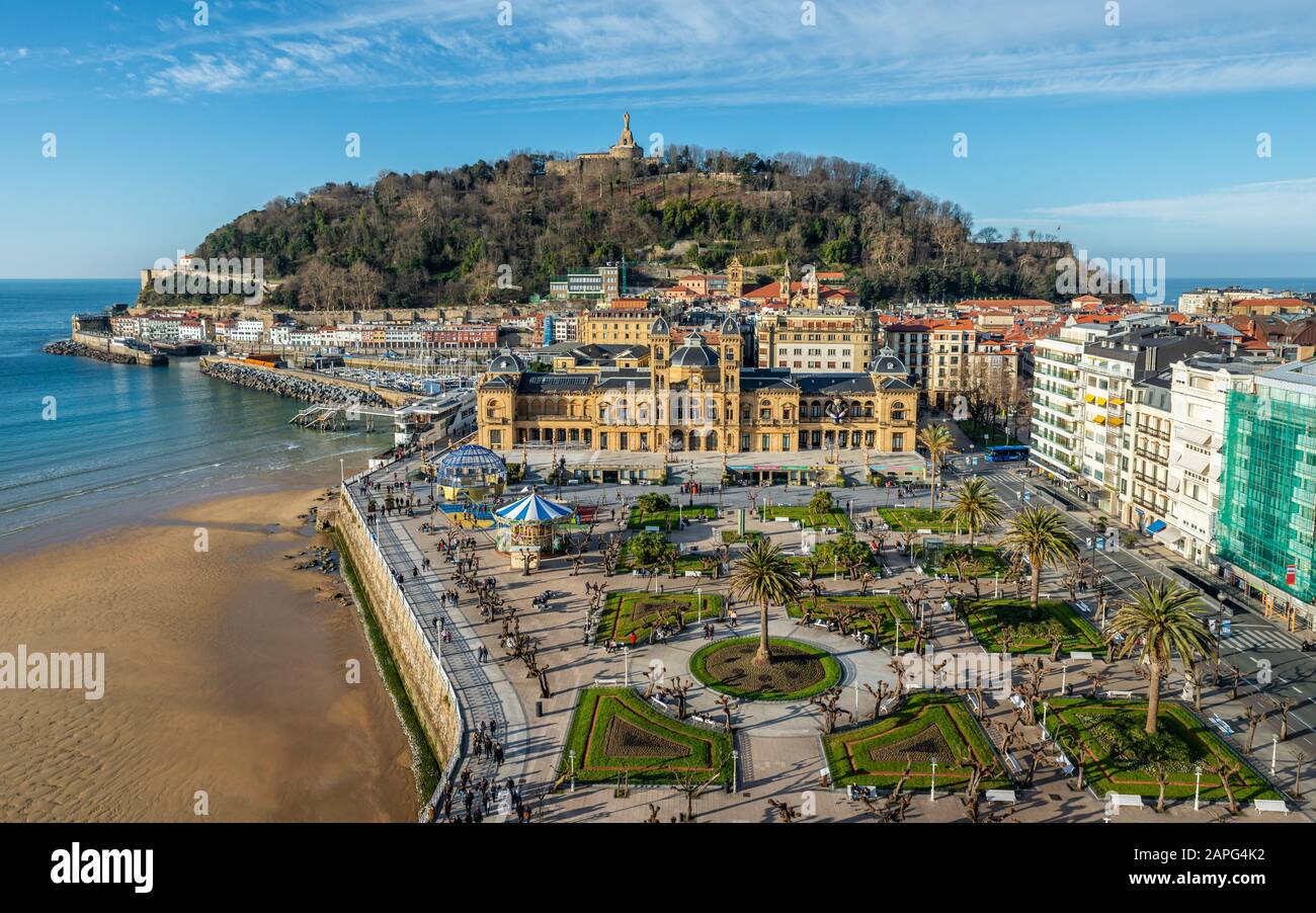 Aerial view of San Sebastian in Spain Stock Photo - Alamy