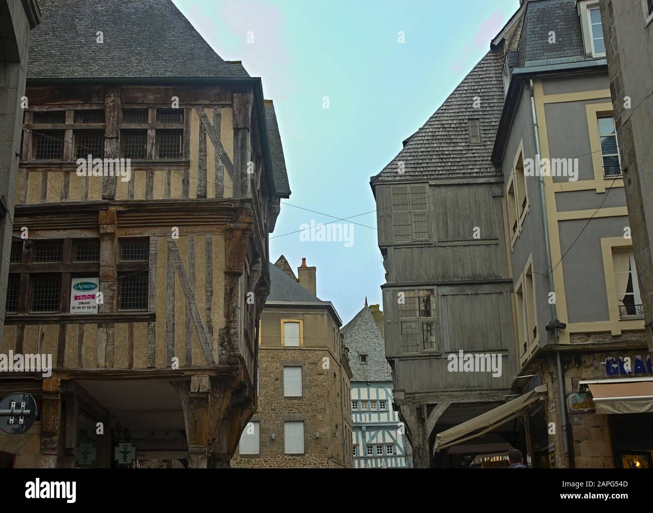 Fully restored old medieval traditional house in Dinon, France Stock Photo