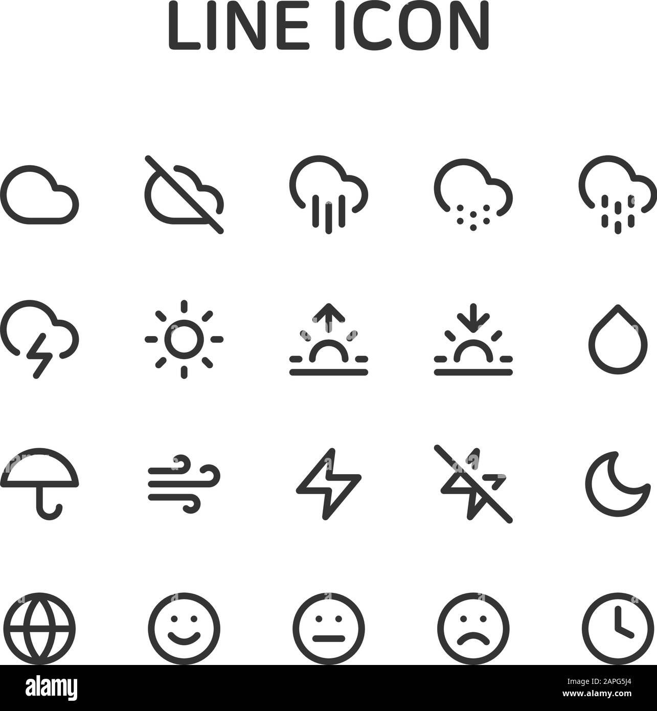 Simple Set of Line Icons illustration 009 Stock Vector