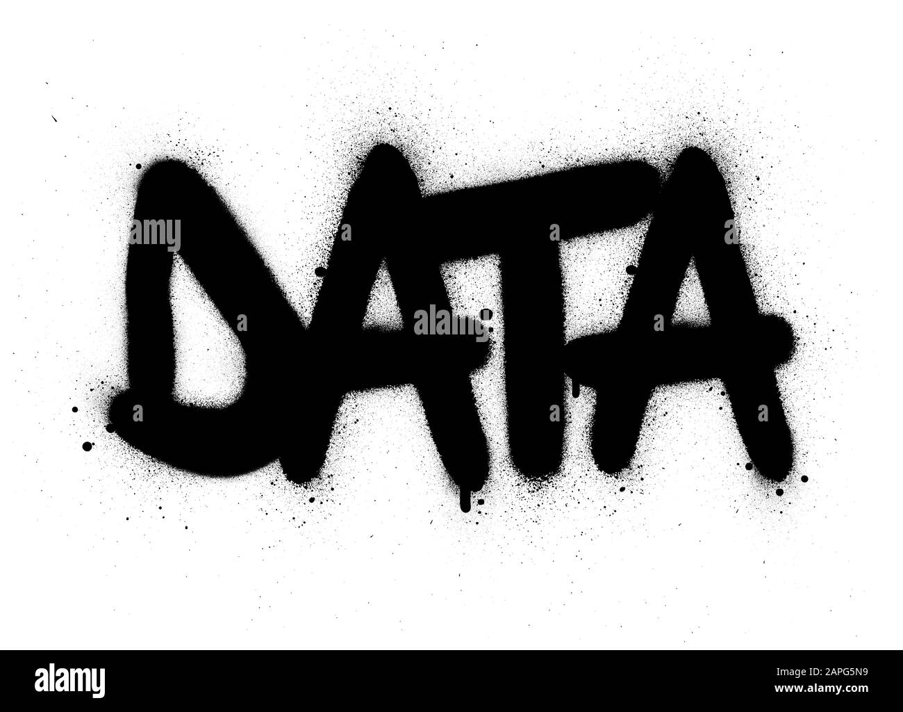 graffiti data word sprayed in black over white Stock Vector
