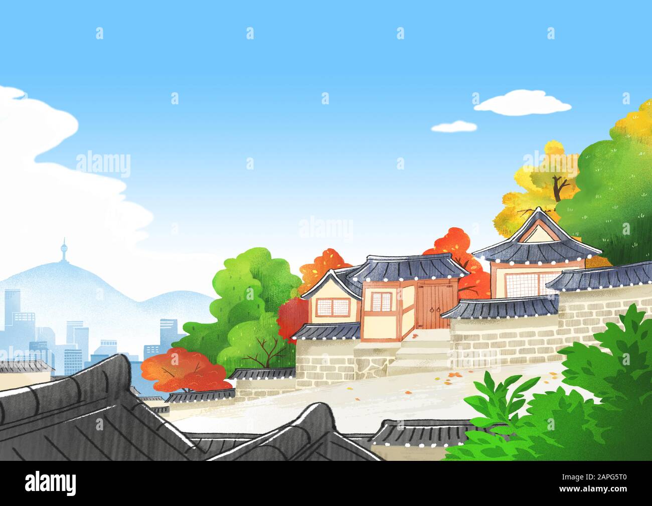 Namsan mountain seoul Stock Vector Images - Alamy