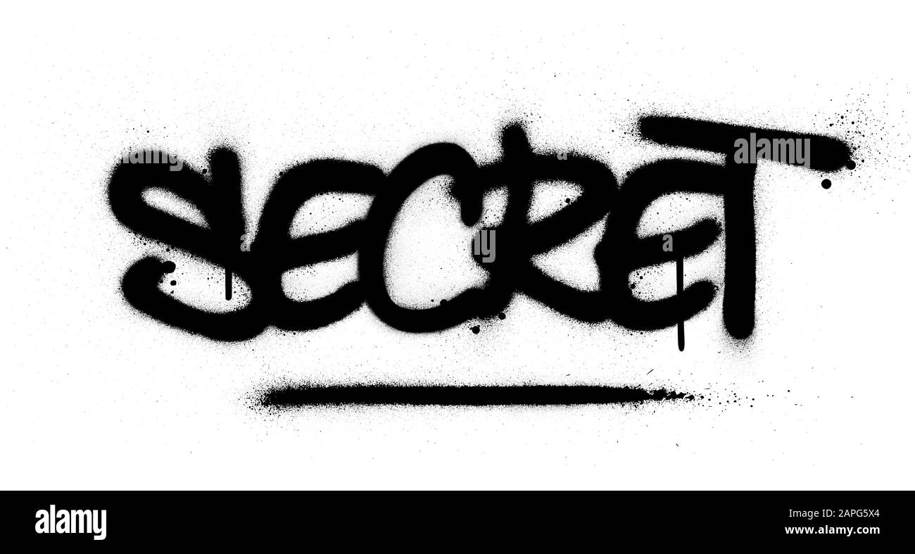 graffiti secret word sprayed in black over white Stock Vector