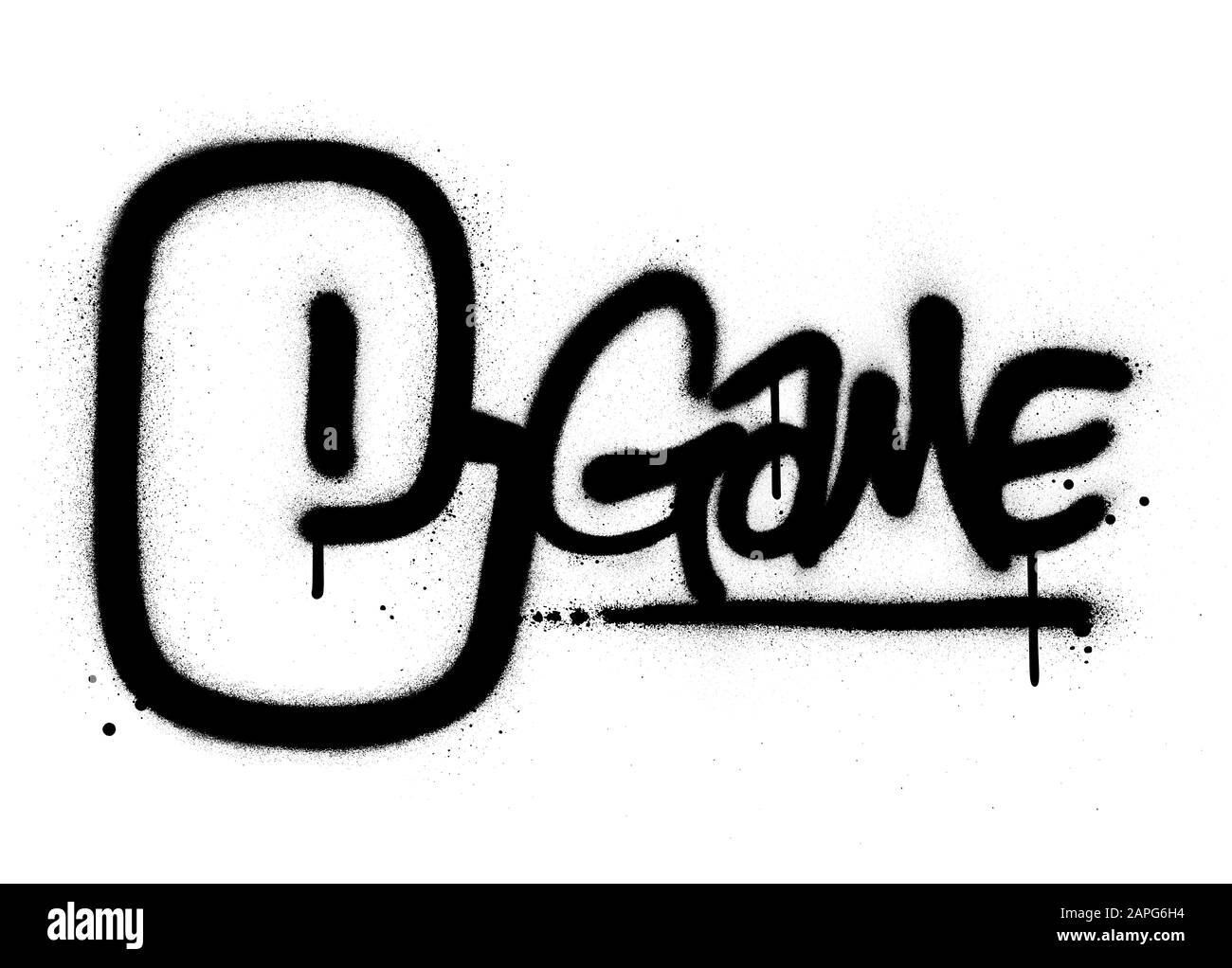 graffiti e game text sprayed in black over white Stock Vector Image
