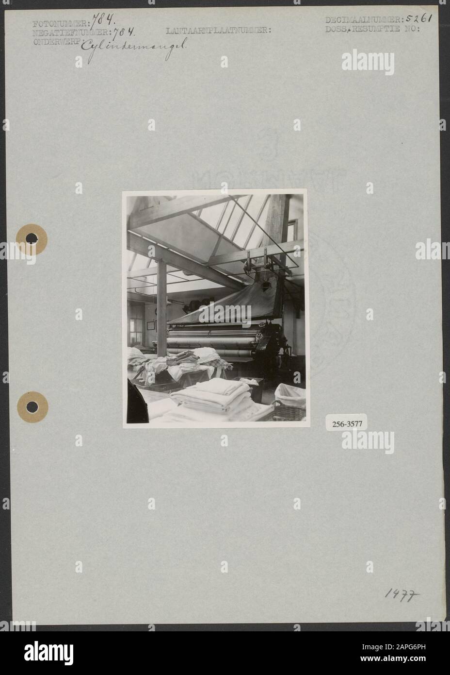 Textile cleaning Description Cylindermangel Date undated Keywords