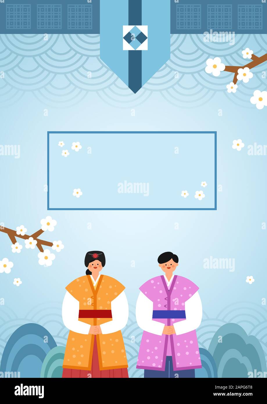 Korean style gift voucher certificate coupon, event and tags template