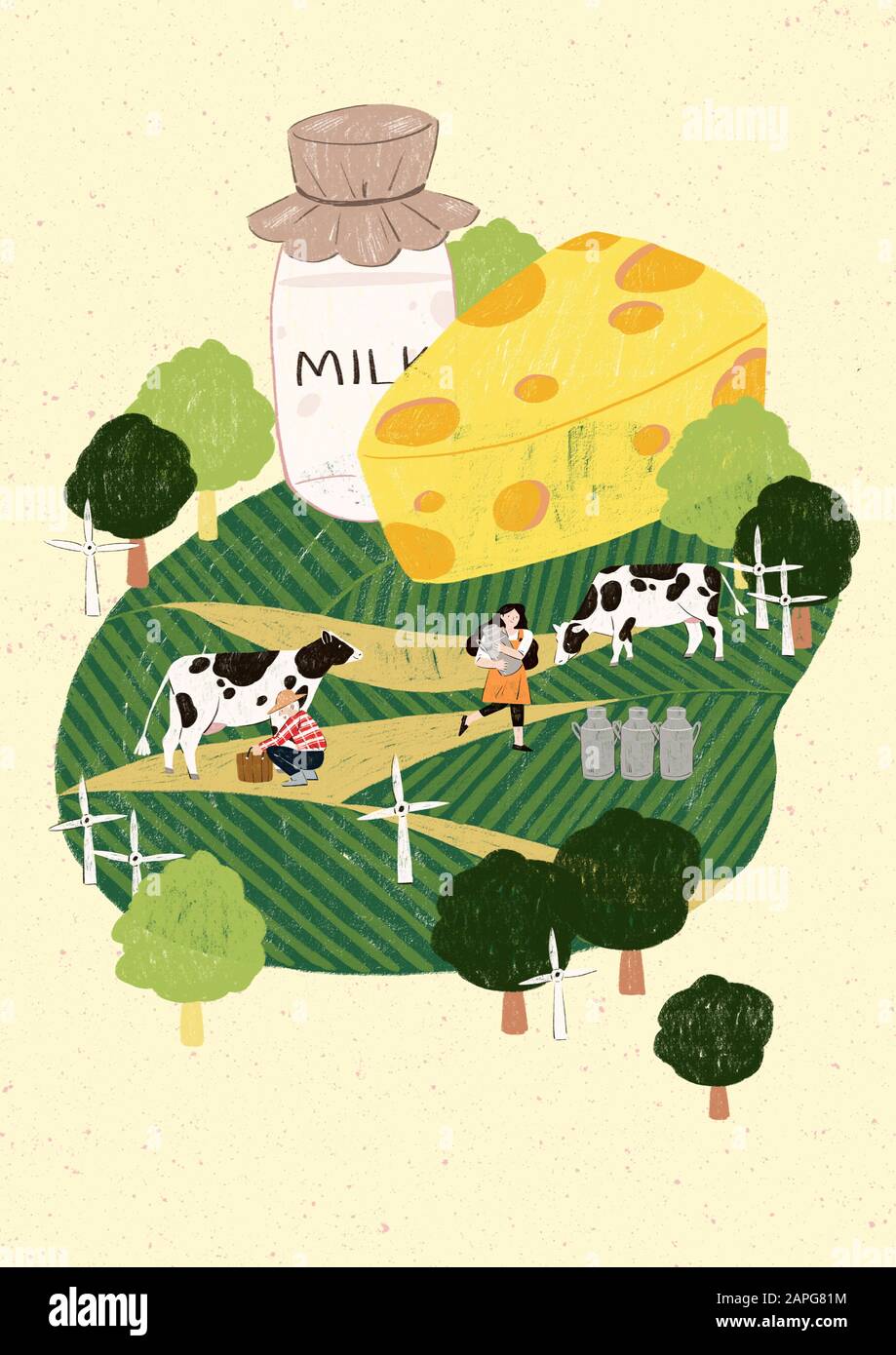 Season of harvest of fresh food materials illustration. vegetables