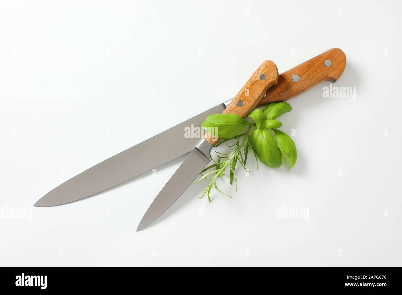 Set of two sharp pointed tip kitchen knives (Utility knife and Paring