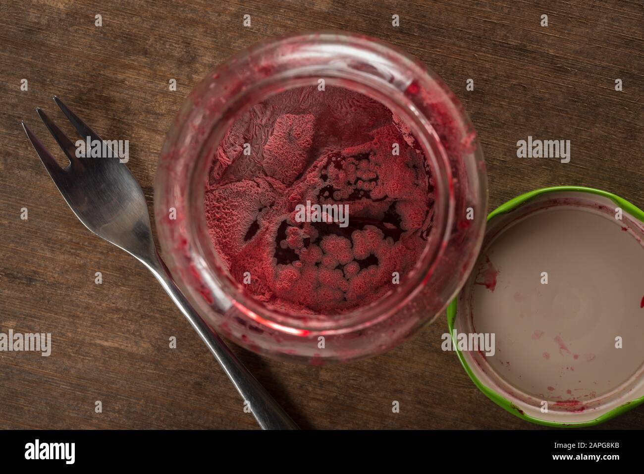 Neglected jar of beetroot results in food waste as its coated by spores ...