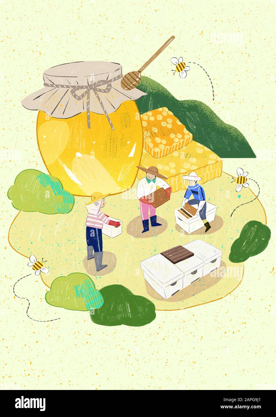 Season of harvest of fresh food materials illustration. vegetables