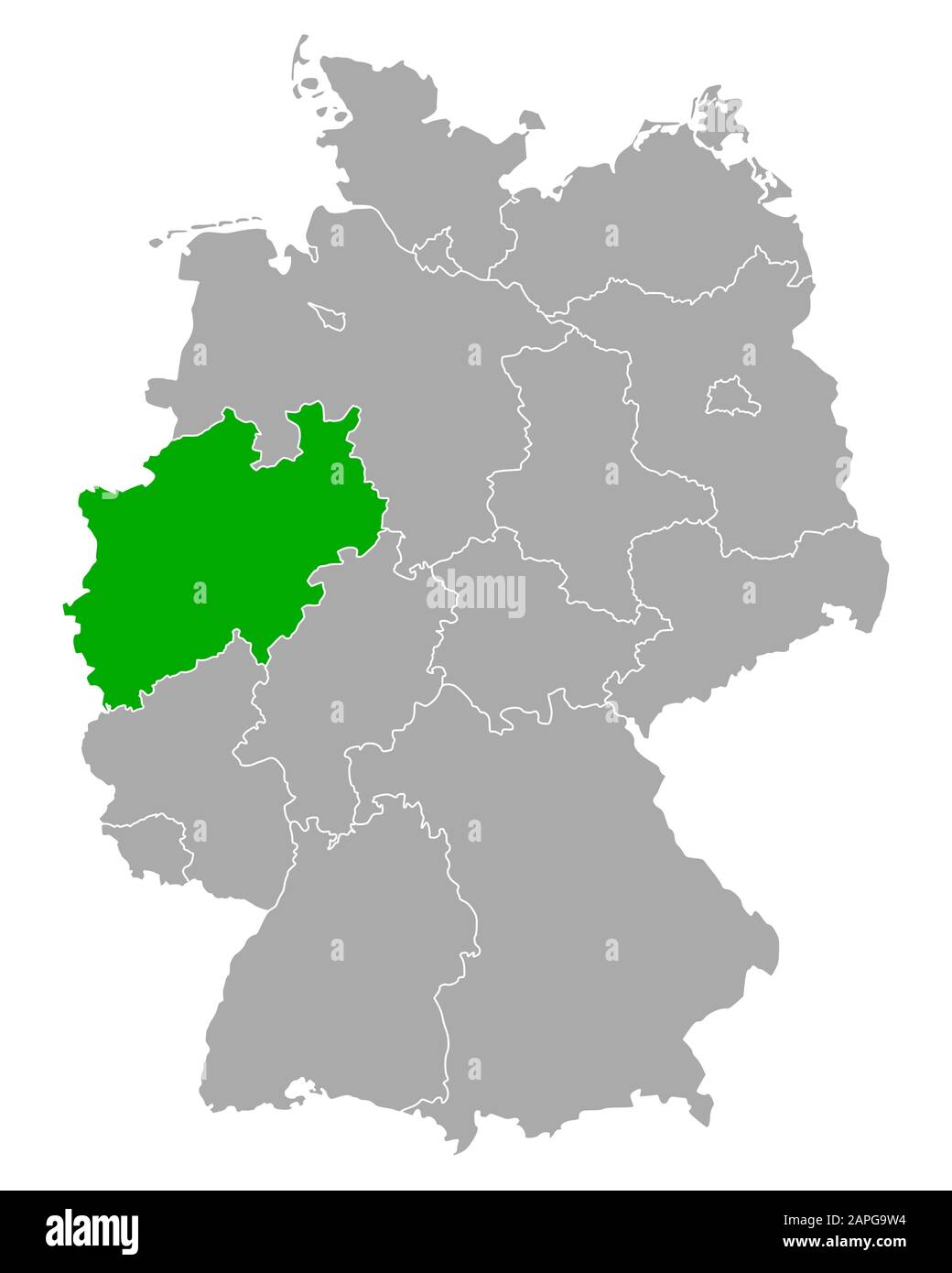 Map of North RhineWestphalia in Germany Stock Photo Alamy