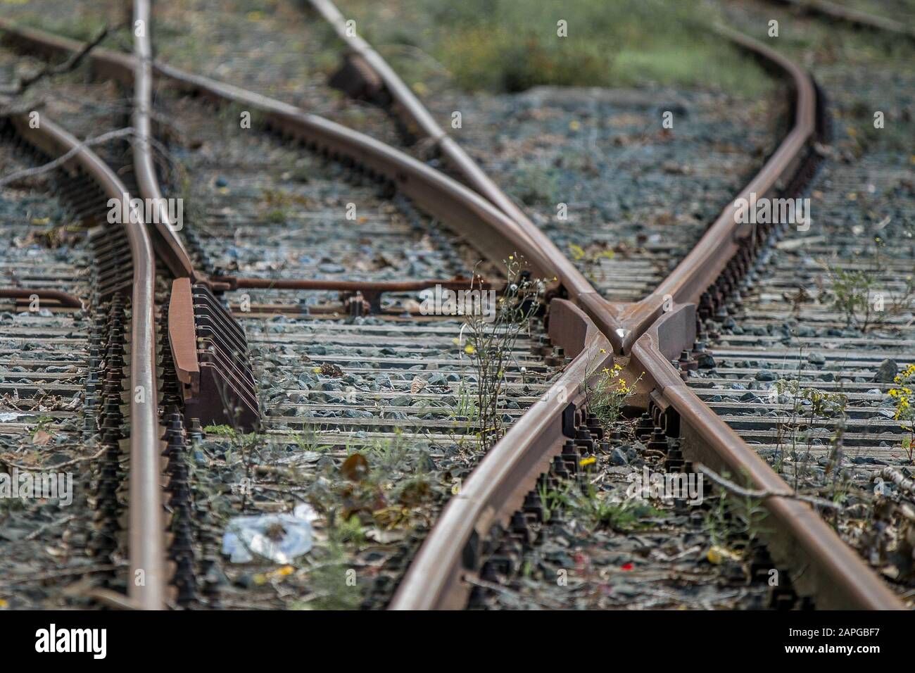 Train Rails Different Way Railway station different directions hi-res stock photography and ...