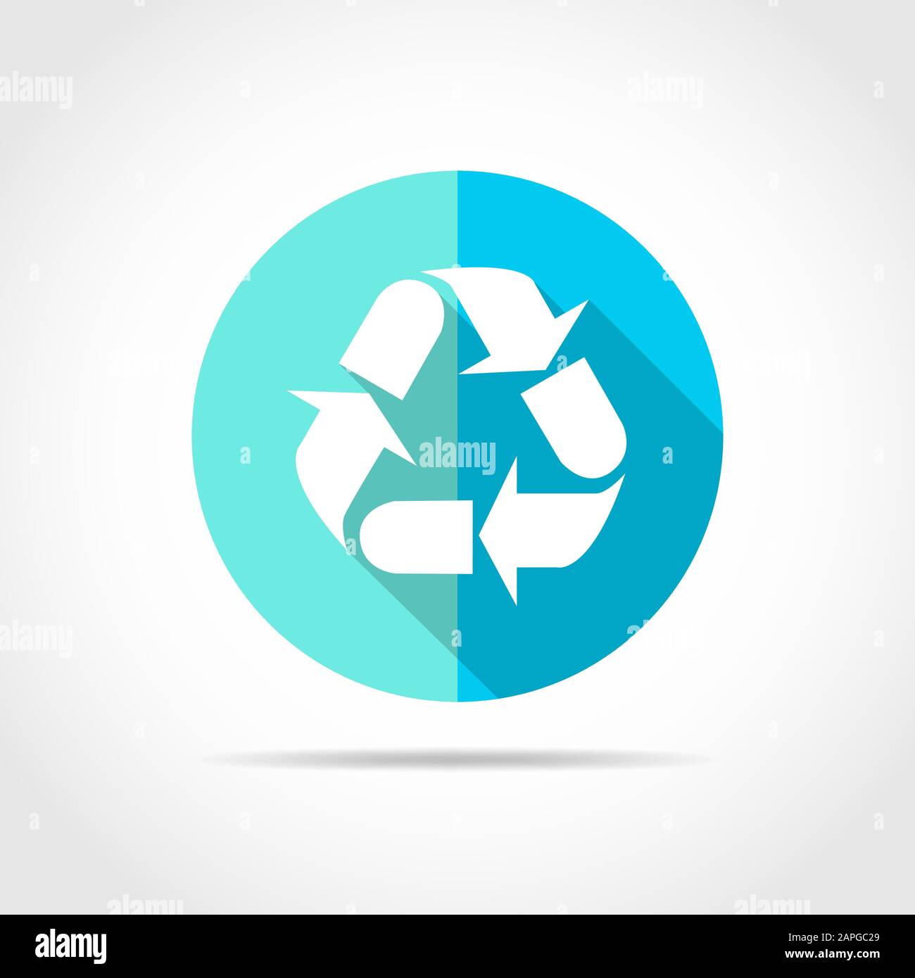 Apgc Logo White Recycling Sign In Flat Design With Long Shadow. Vector