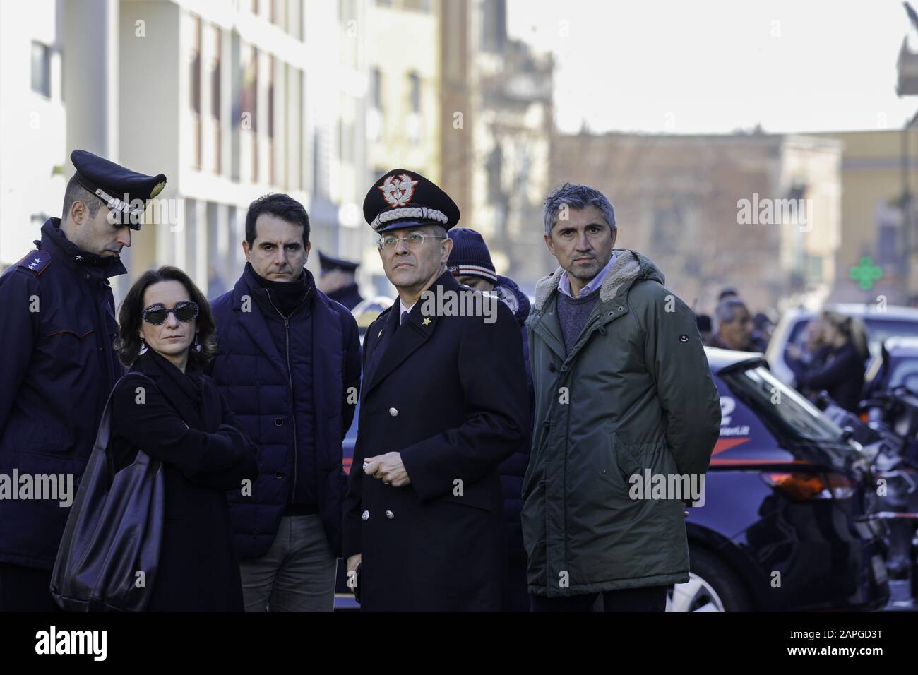 Naples, CAMPANIA, ITALY. 23rd Jan, 2020. Naples, 23/01/2020 - in the Miano district in the northern suburbs of Naples, the Camorra returns to spare and kills a victim of the Lo Russo clan. The victim's name is Stefano Bocchetti, killed last night in a game room with many 9-gauge pistol shots, investigating the investigators. Credit: Fabio Sasso/ZUMA Wire/Alamy Live News Stock Photo