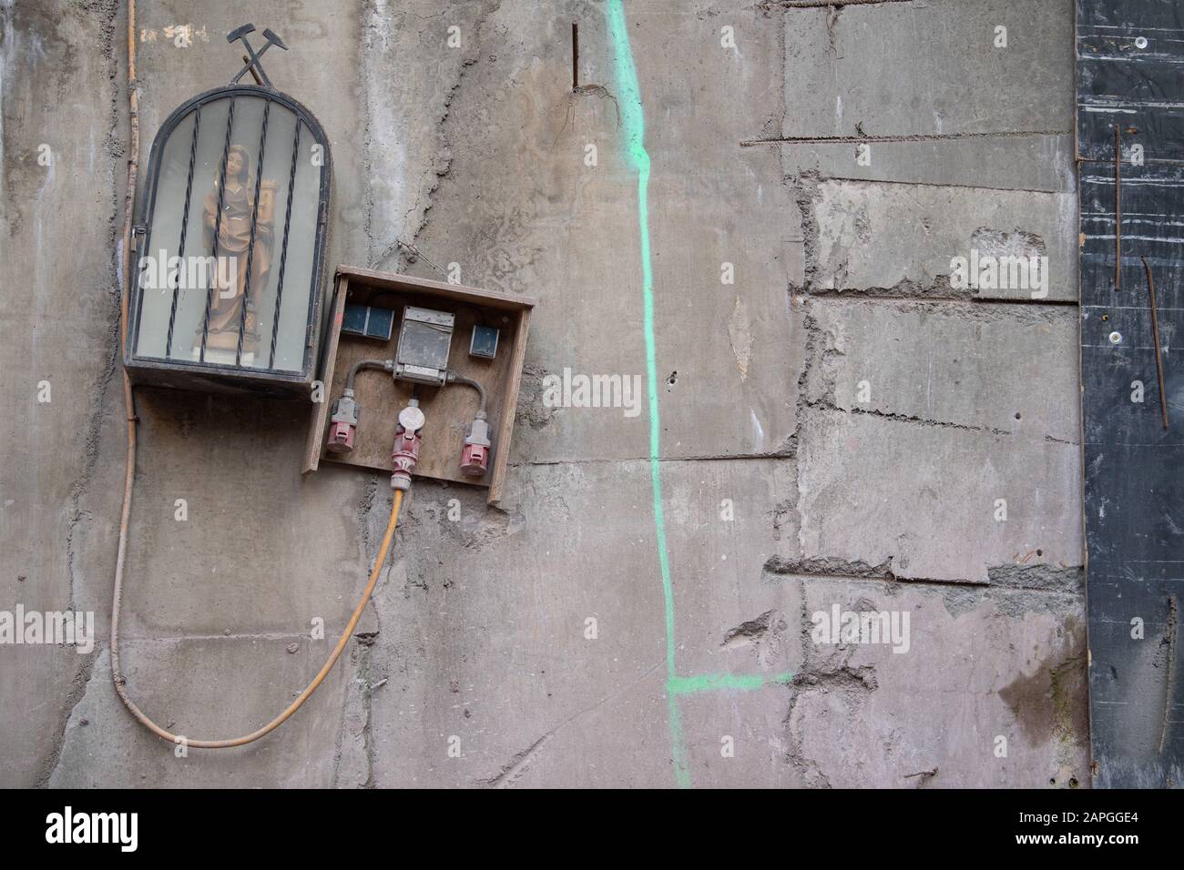 Stuttgart, Germany. 21st Jan, 2020. A figure of St. Barbara, patron