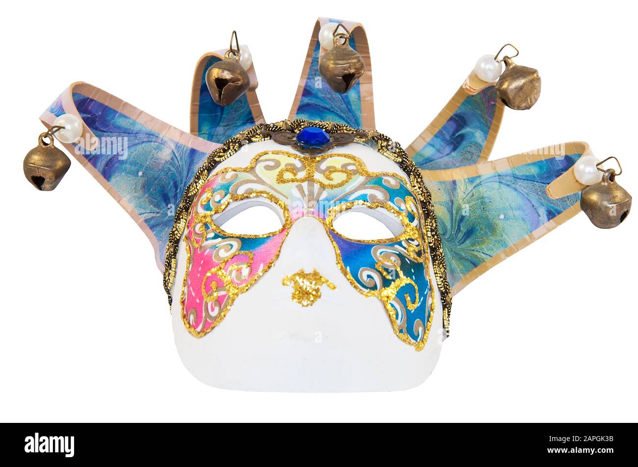 Venetian theatrical mask on a white background Stock Photo