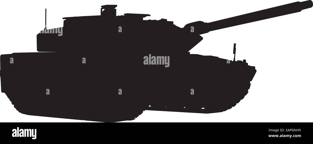 Tank detailed silhouette. Vector EPS 10 Stock Vector