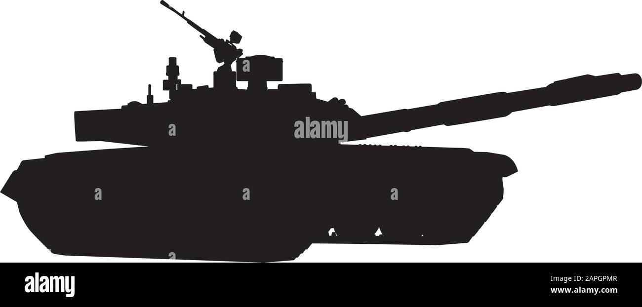 Tank detailed silhouette. Vector EPS 10 Stock Vector