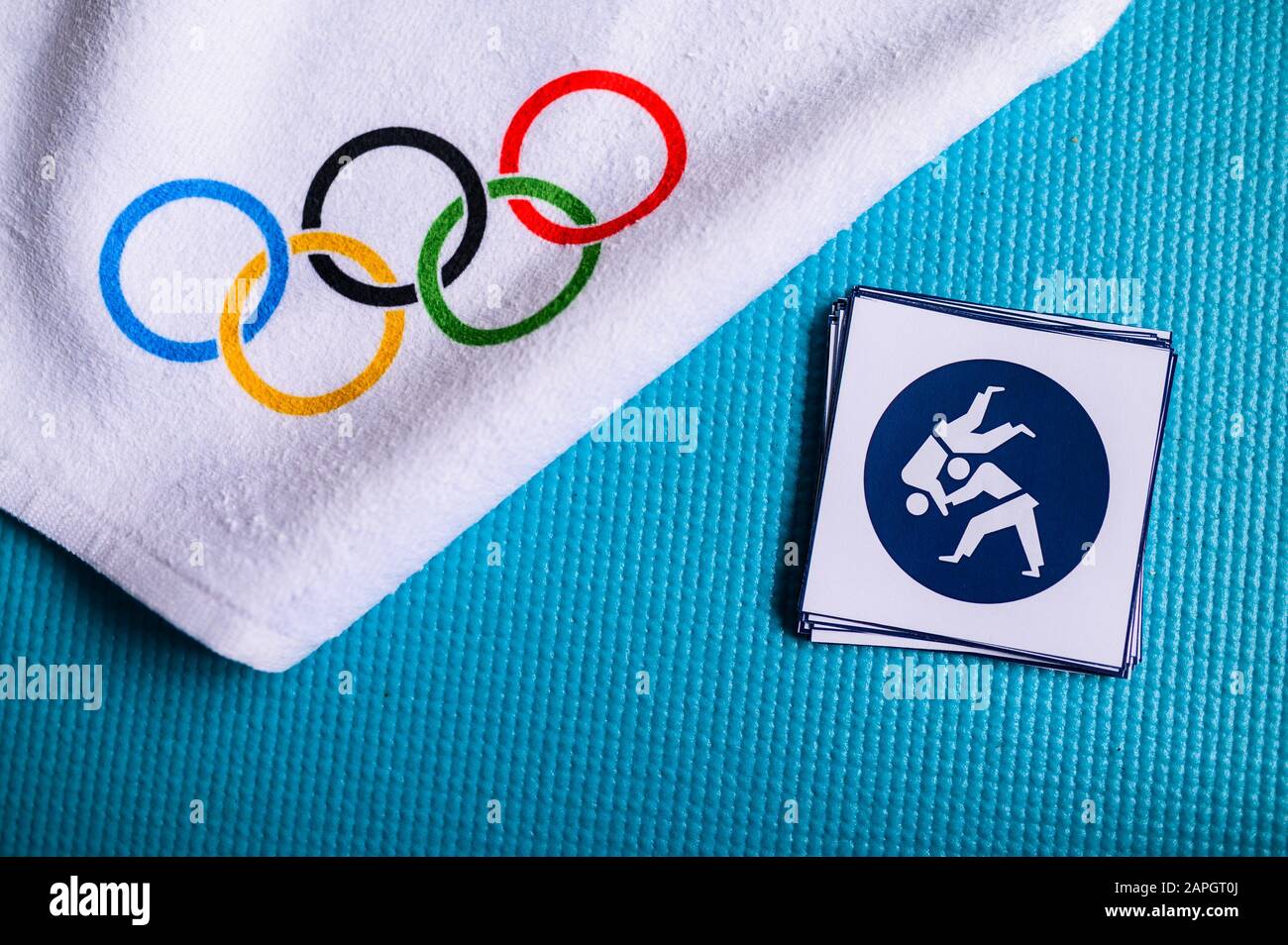 Tokyo Olympics 2020 Olympic Sports Pictogram Judo Key Holder Ring JAPAN 