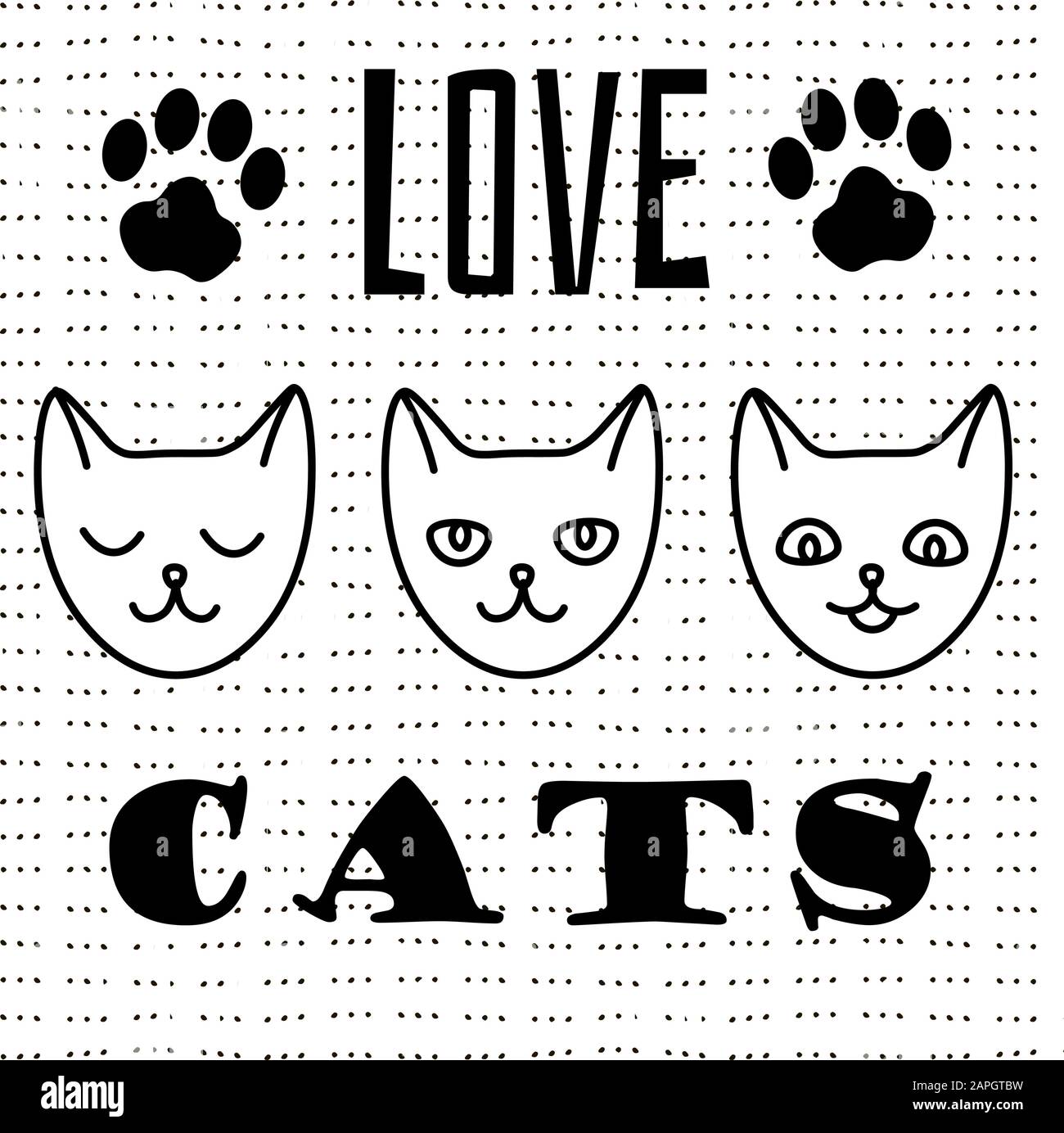 Cute Simple Print For Cat Lover With Three Smiling Kittens Stock Vector Image Art Alamy Cute Simple Print For Cat Lover With Three Smiling Kittens Stock Vector Image Art Alamy