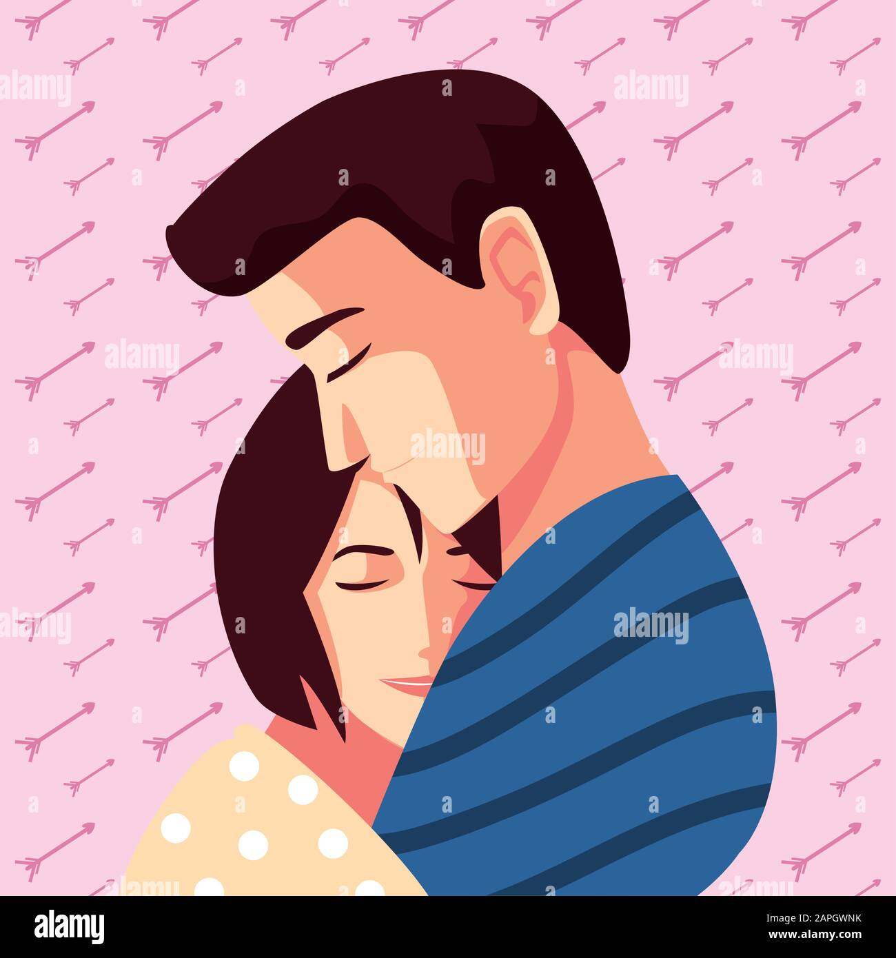 Woman and man couple hugging design of love passion romantic valentines ...