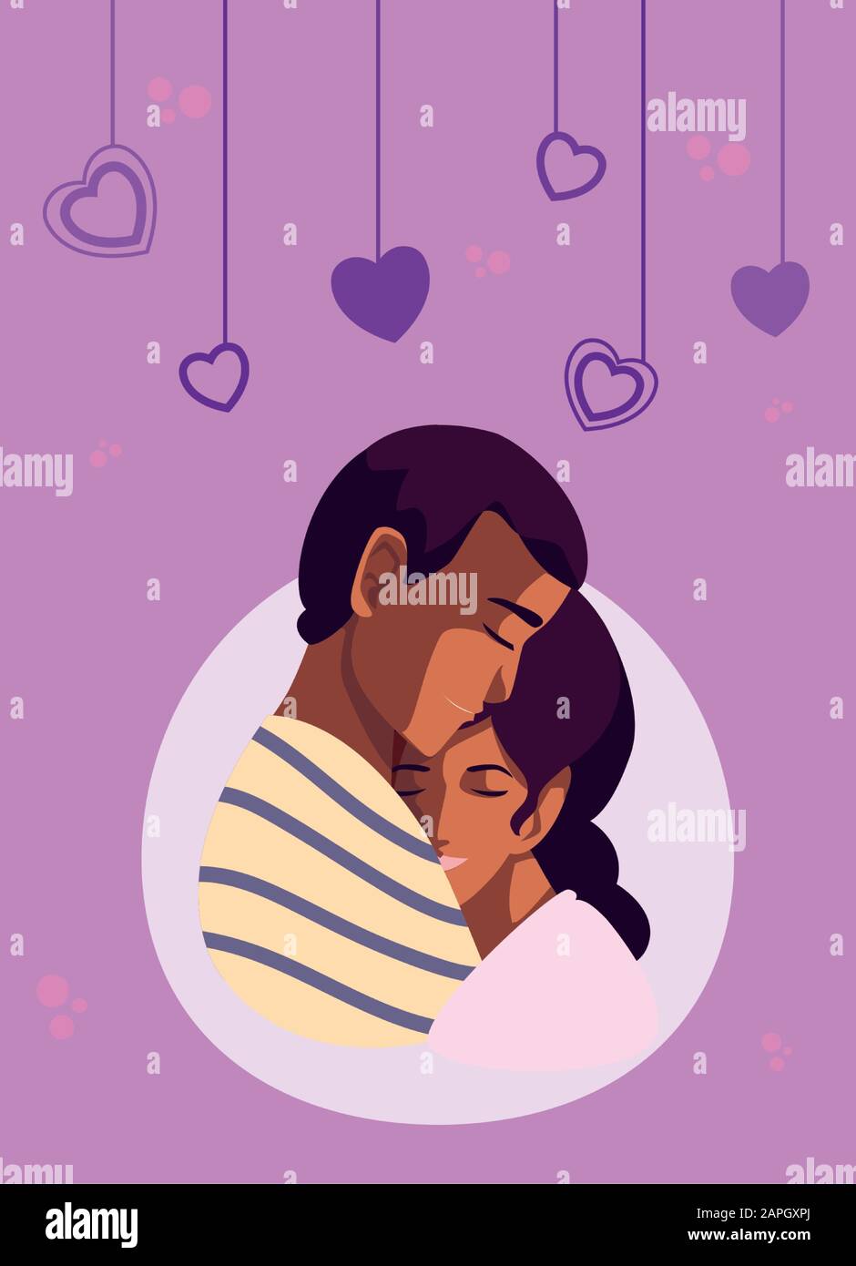 Woman and man couple hugging design of love passion romantic valentines ...