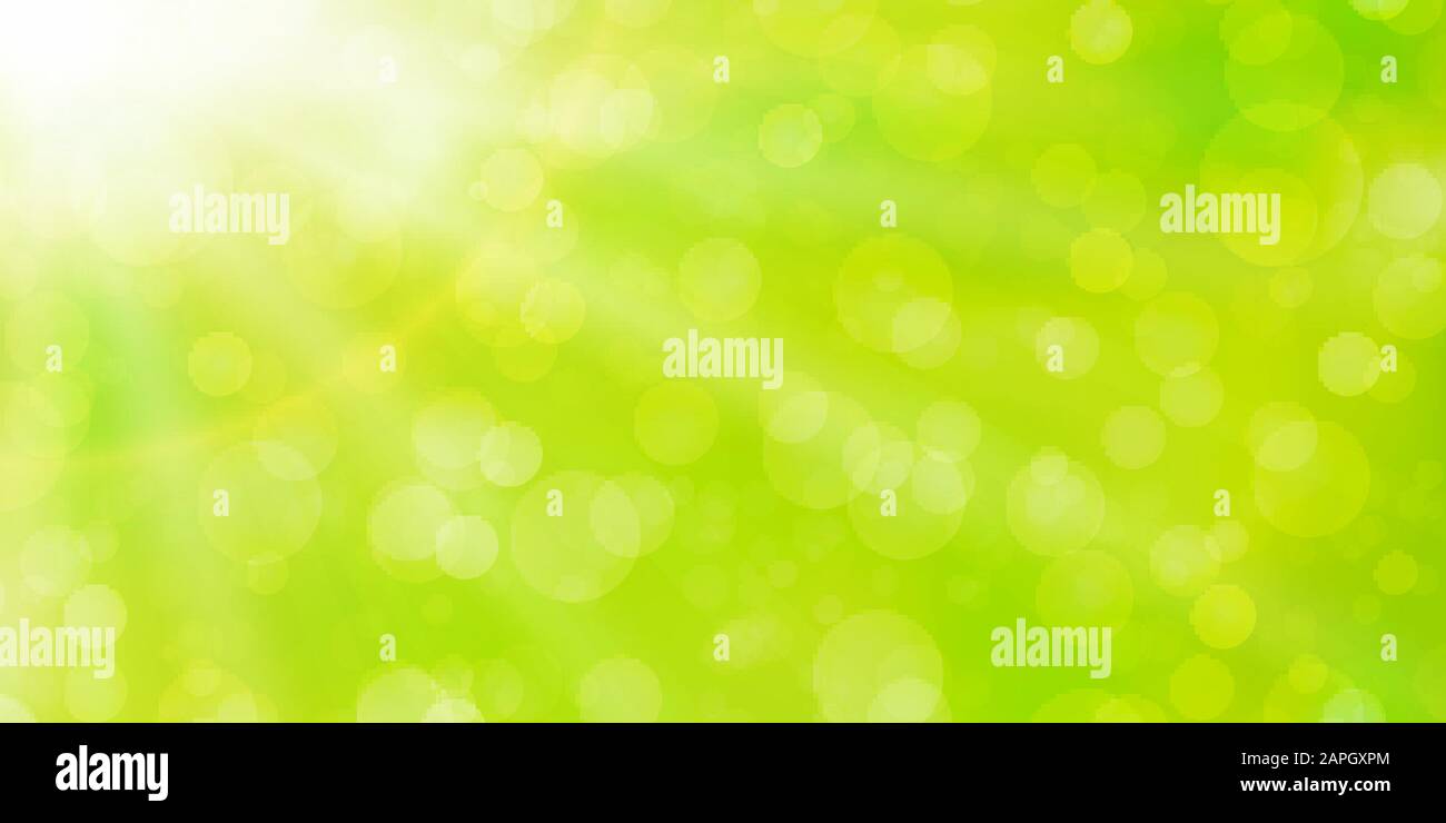 Abstract green background with bokeh. Vector illustration Stock Vector