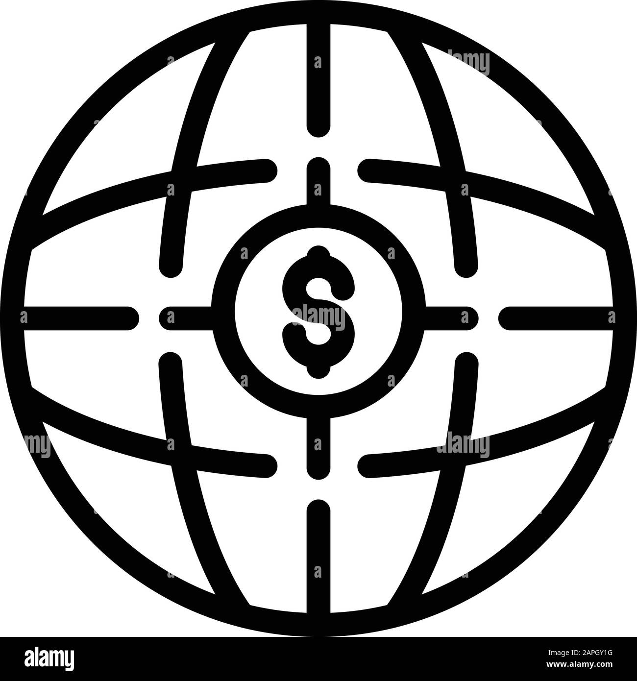 Global money icon, outline style Stock Vector Image & Art - Alamy