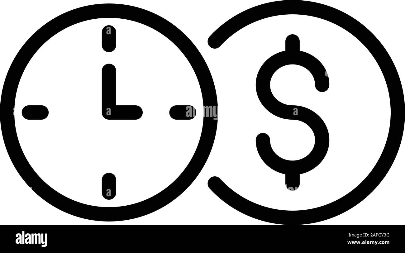 Money clock icon, outline style Stock Vector Image & Art - Alamy