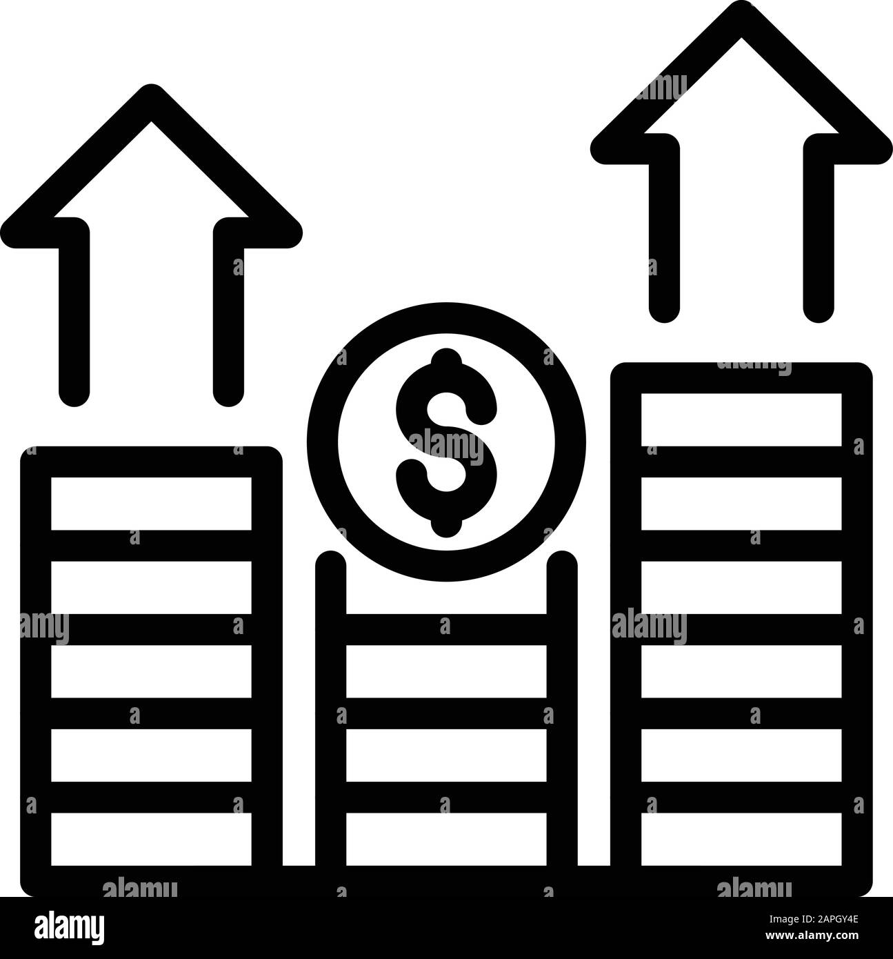Money coins graph icon, outline style Stock Vector Image & Art - Alamy