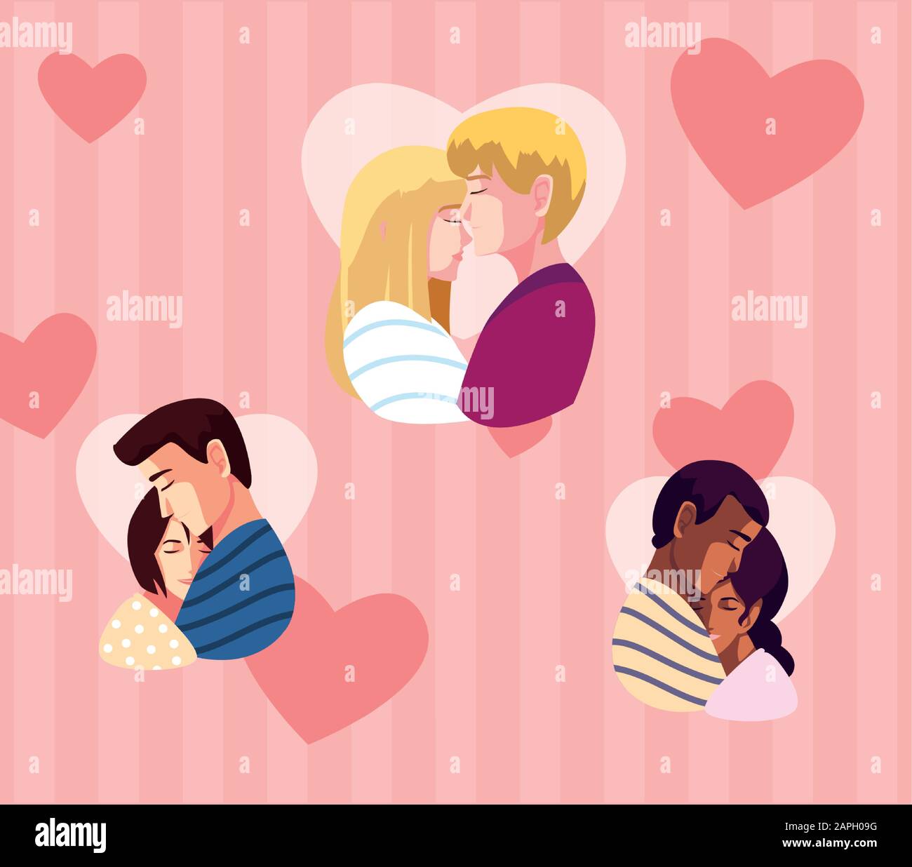 Woman and man couple hugging design of love passion romantic valentines ...