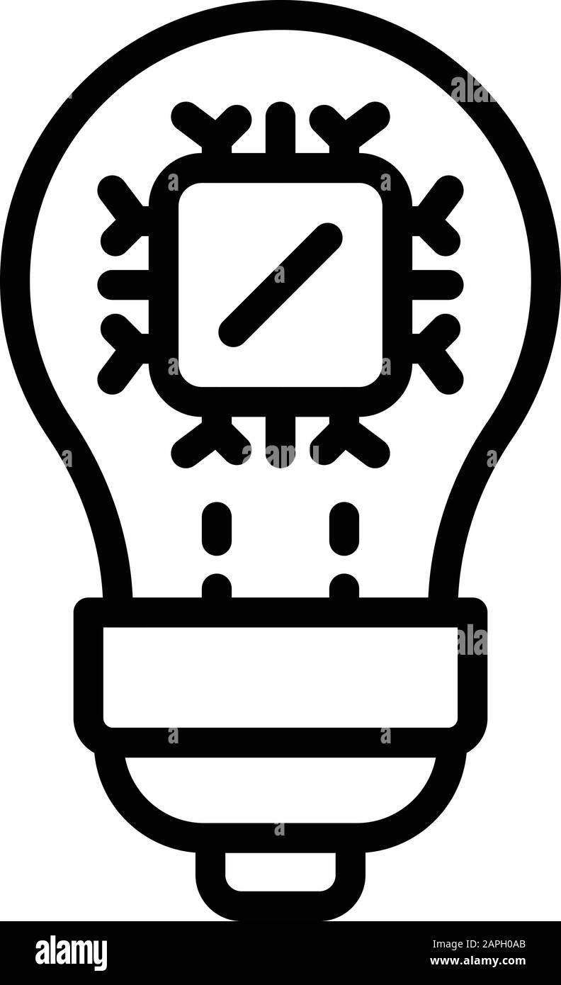 Ai smart bulb icon, outline style Stock Vector Image & Art - Alamy