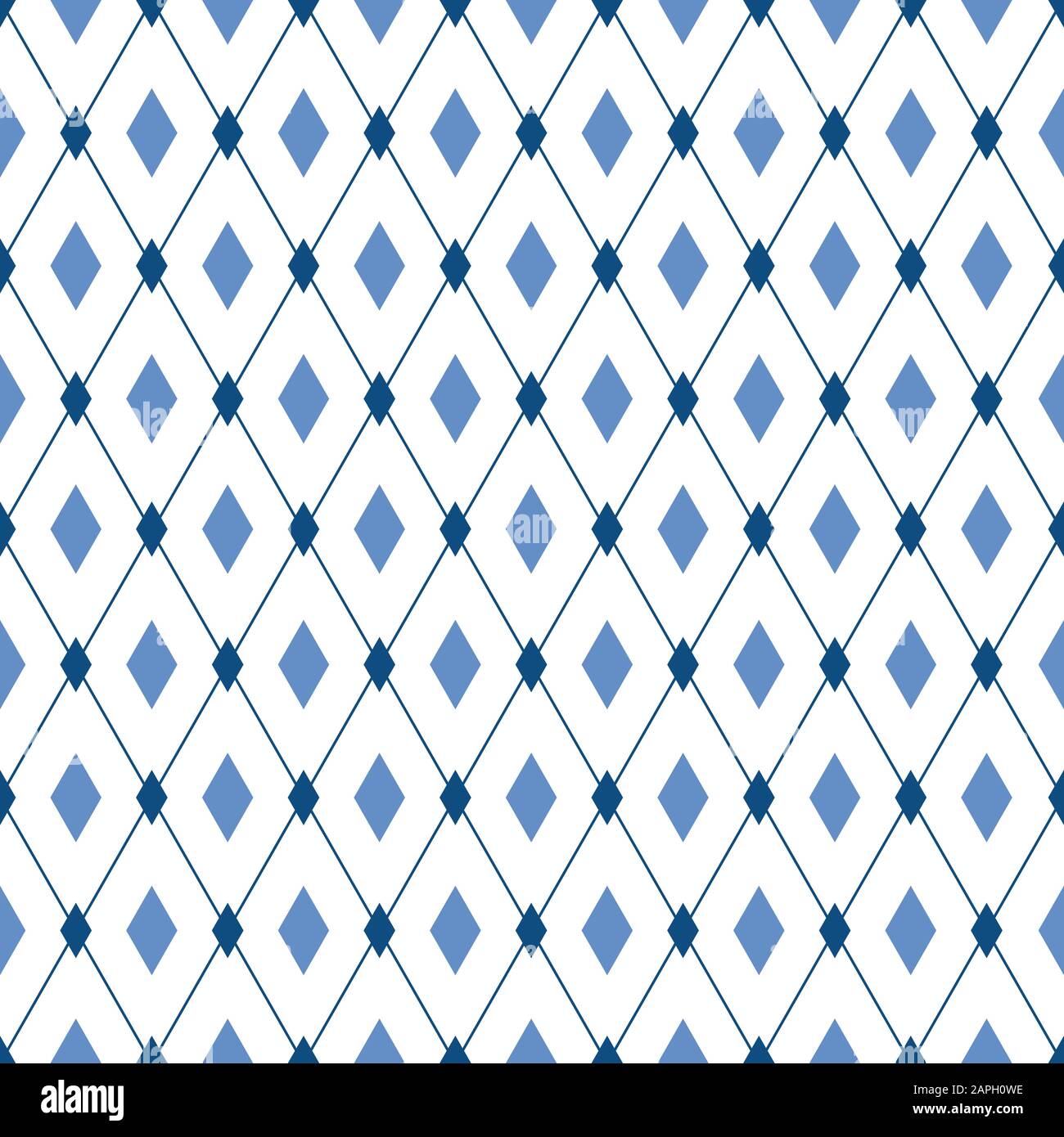 Blue diamonds vector seamless pattern. Male trendy elegant background. For wallpaper, fabric print, wrapping paper Stock Vector