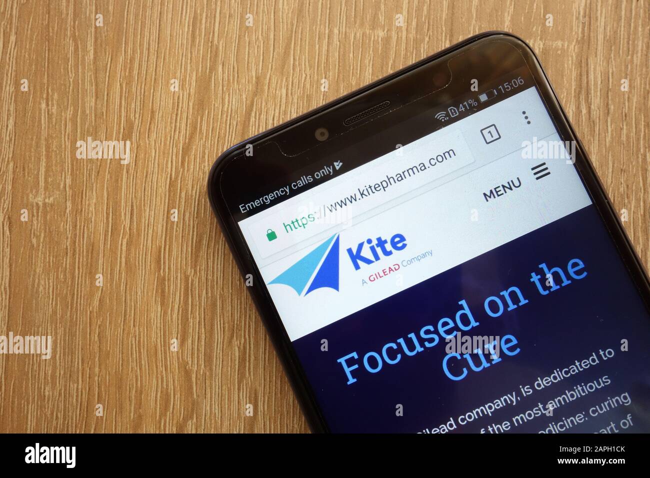 Kite Pharma website displayed on a modern smartphone Stock Photo Alamy