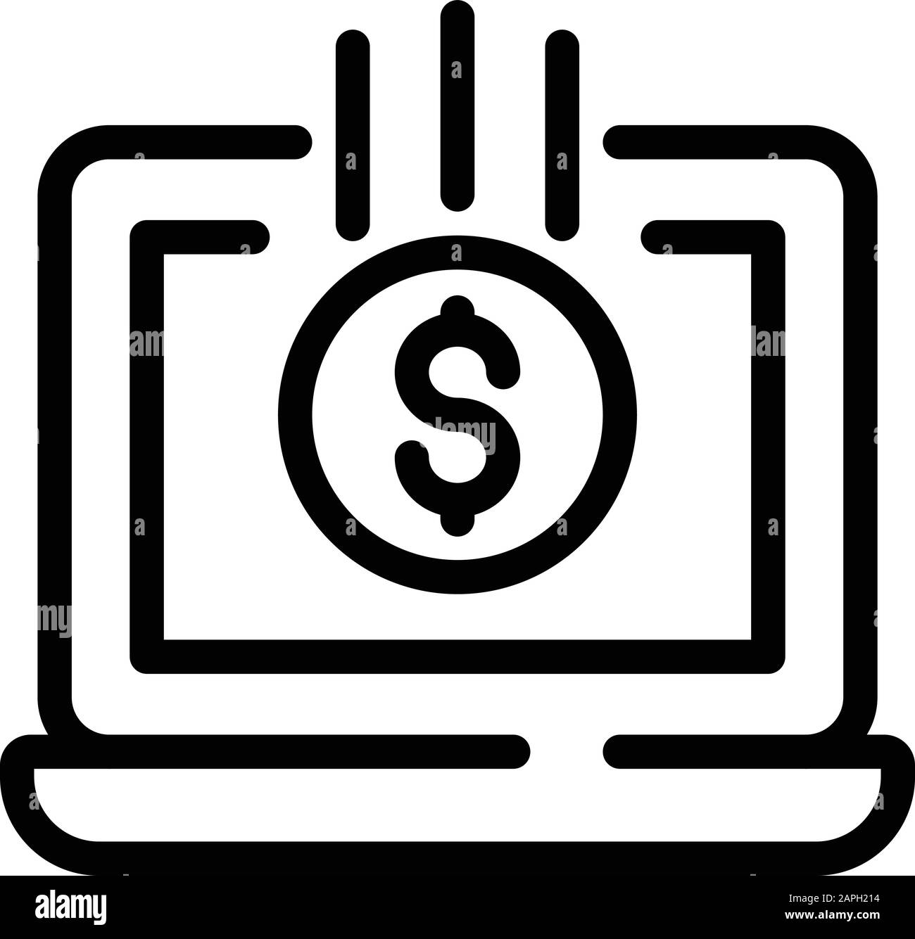 Web money laptop icon, outline style Stock Vector Image & Art - Alamy