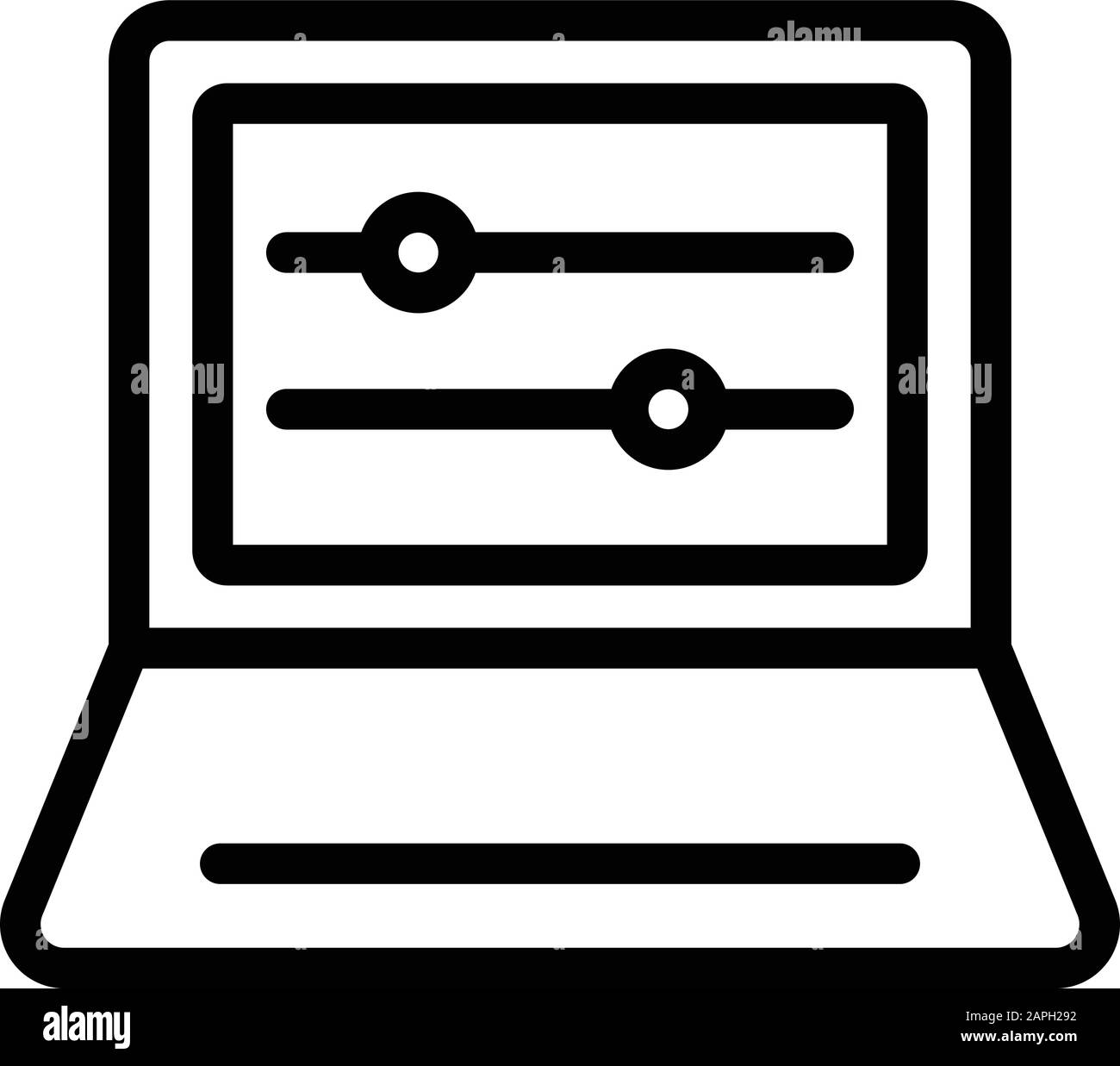 Laptop equalizer icon, outline style Stock Vector Image & Art - Alamy