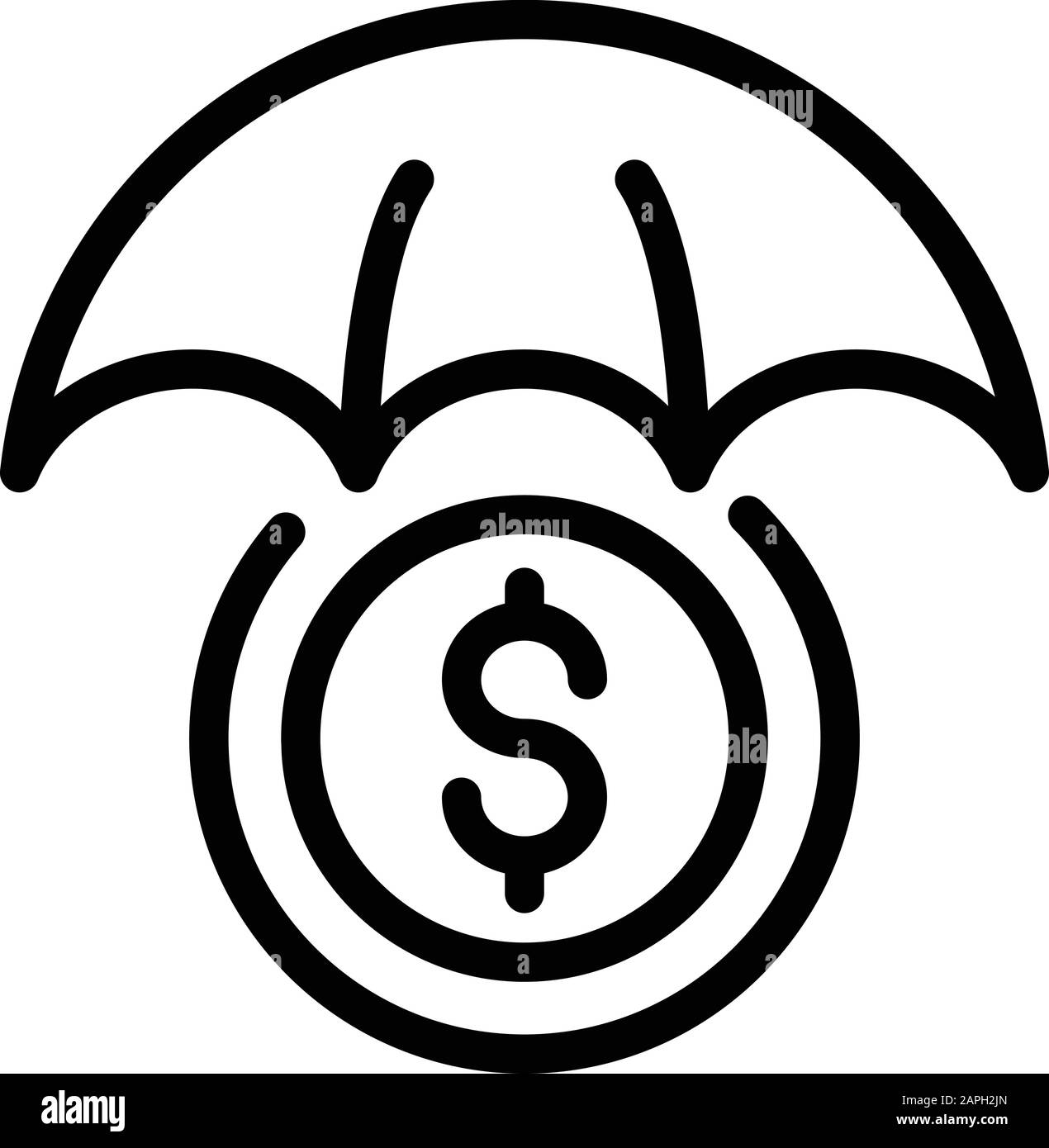 Protected money coin icon, outline style Stock Vector Image & Art - Alamy